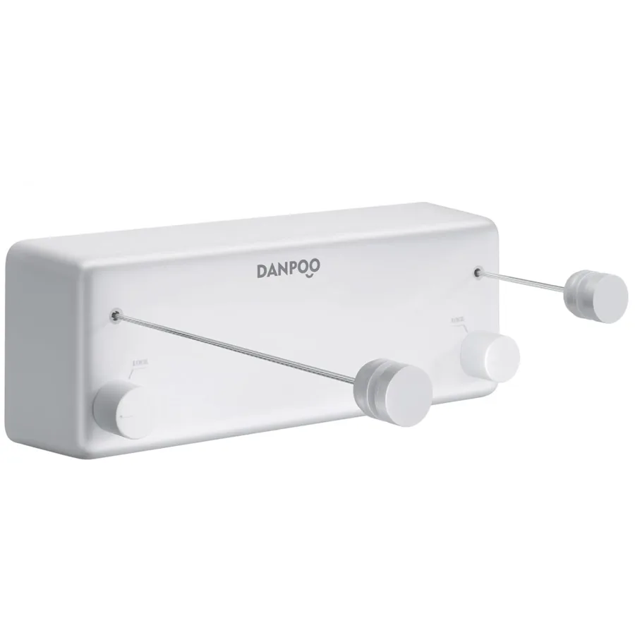 Danpoo wall-mounted retractable clothesline with two drying lines